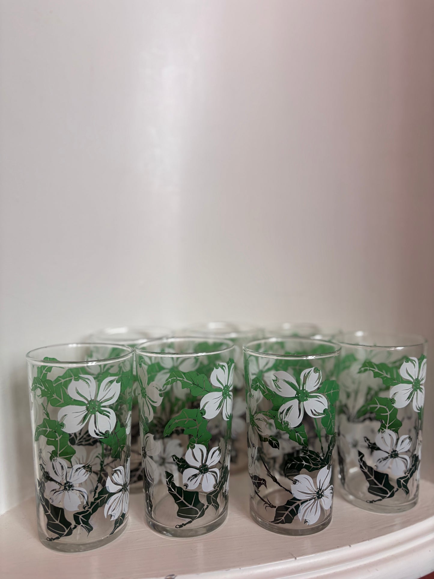 White Floral Juice Cups