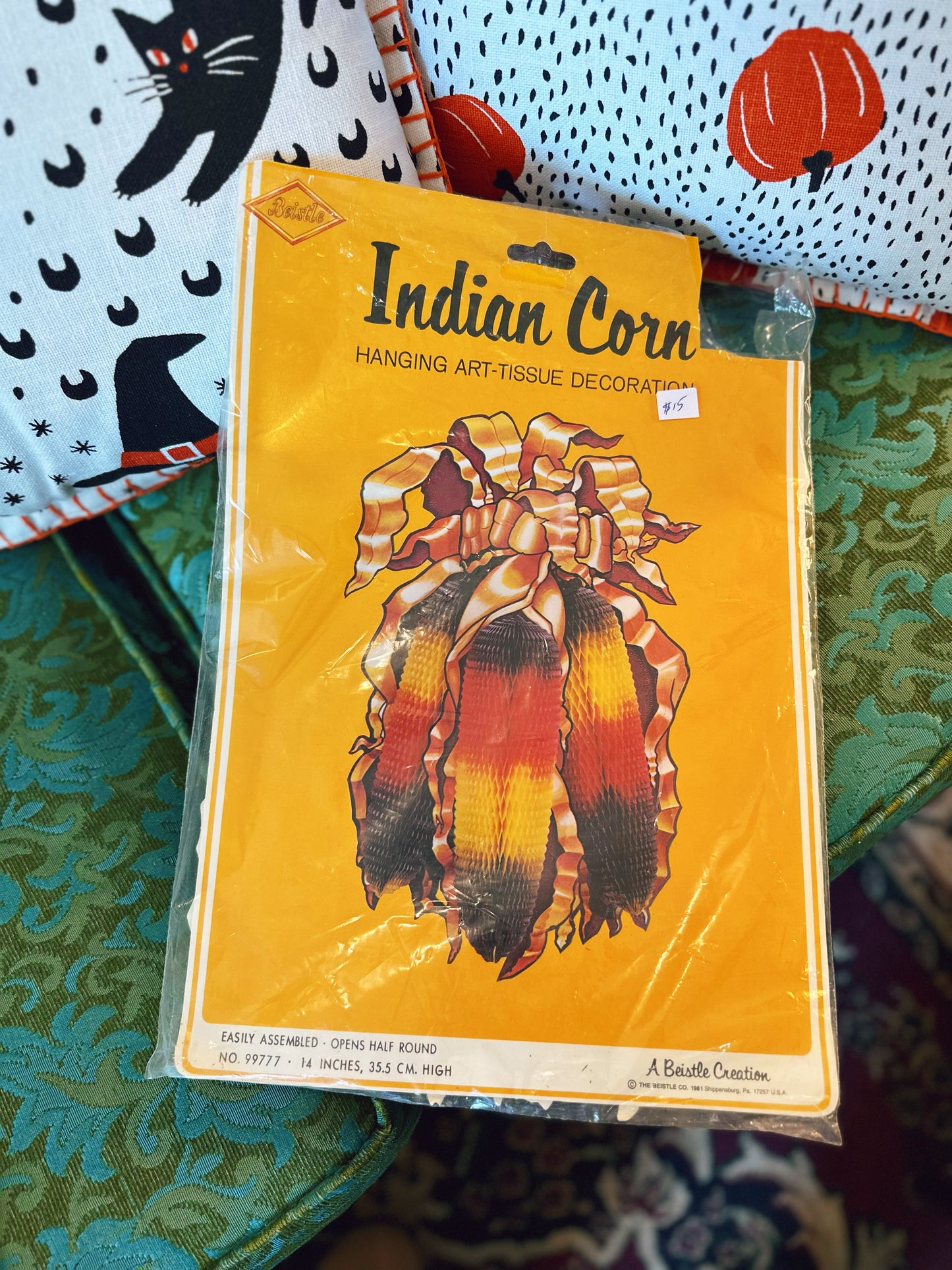 Beistle Indian Corn cutout with honeycomb feature