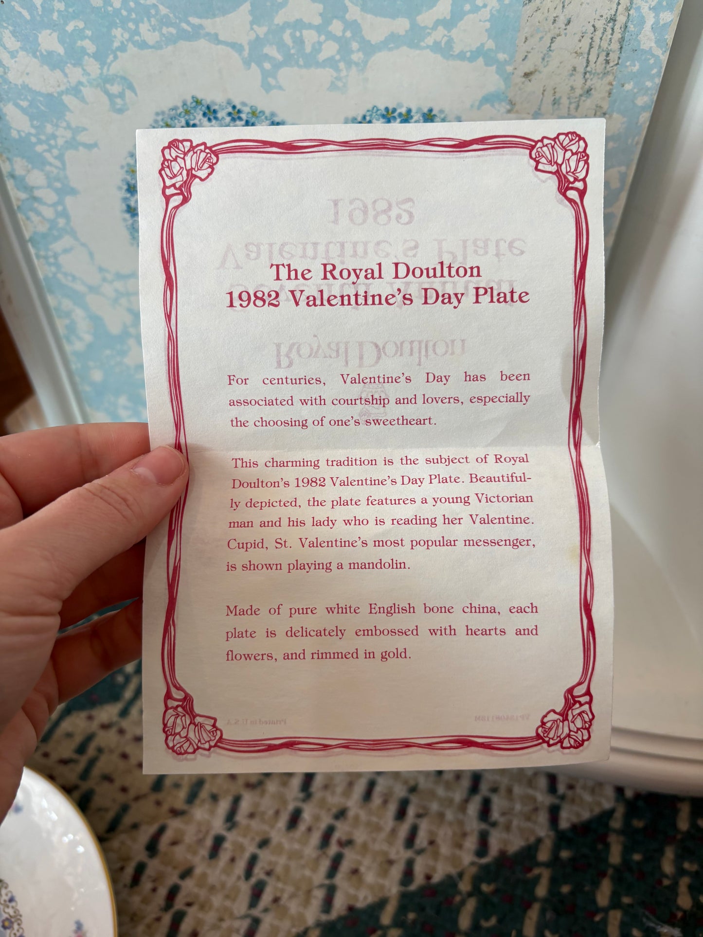 1982 Valentines Day Royal Doulton Plate