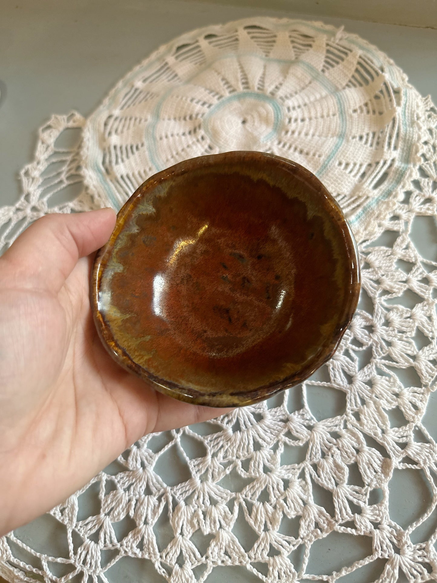 Artisan pottery - small brown catch all