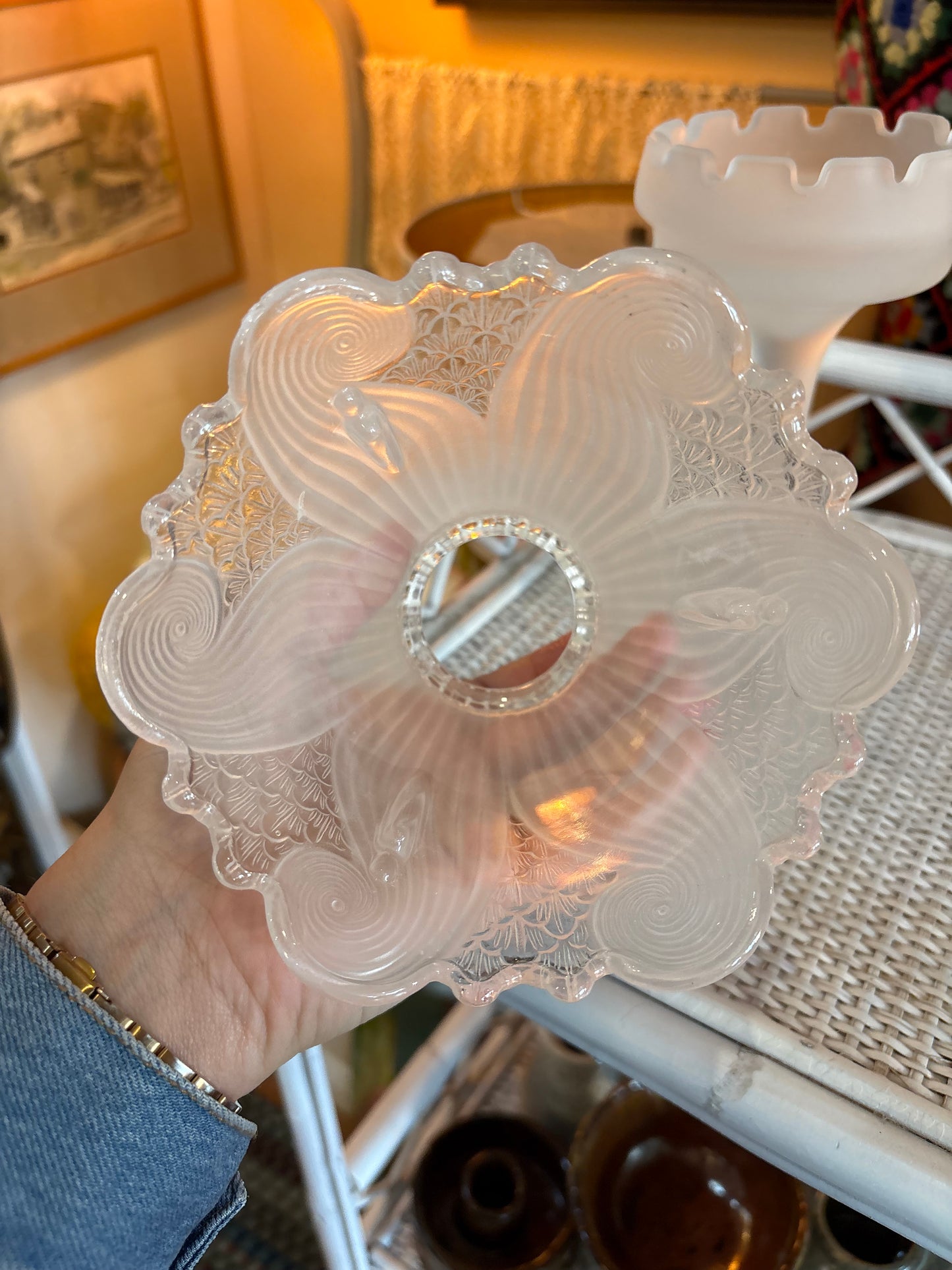Frosted Glass Fairy Lamp Candle Holder