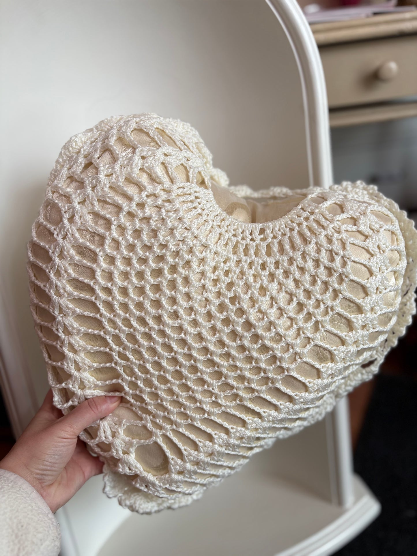 Heart Shaped Crochet Pillow