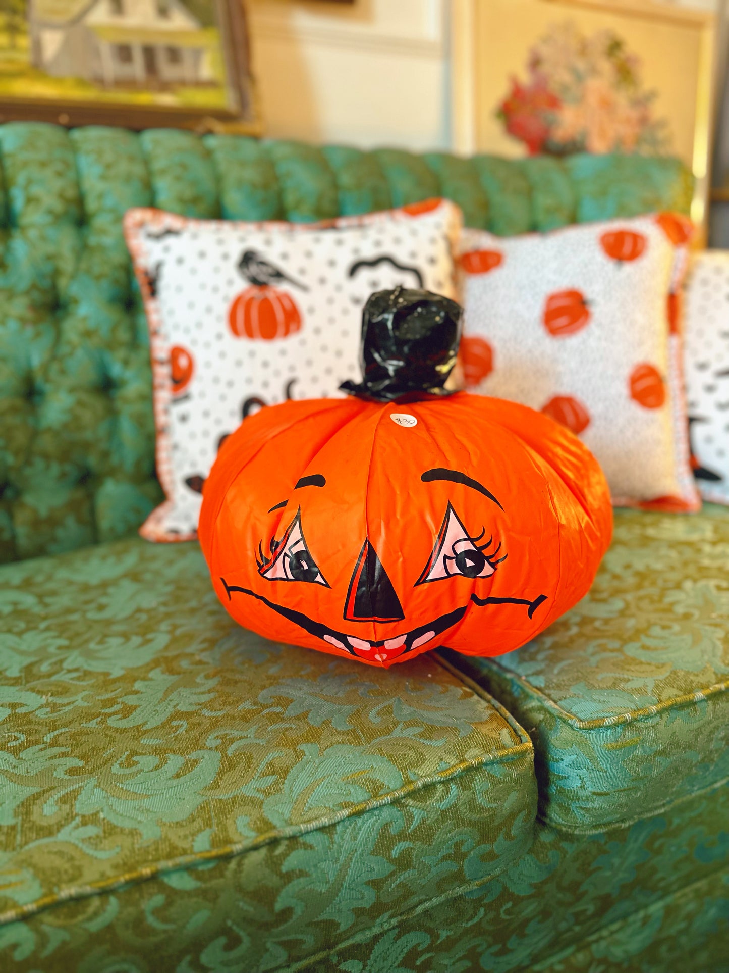 Vintage inflatable pumpkin #2 (sad & happy face)