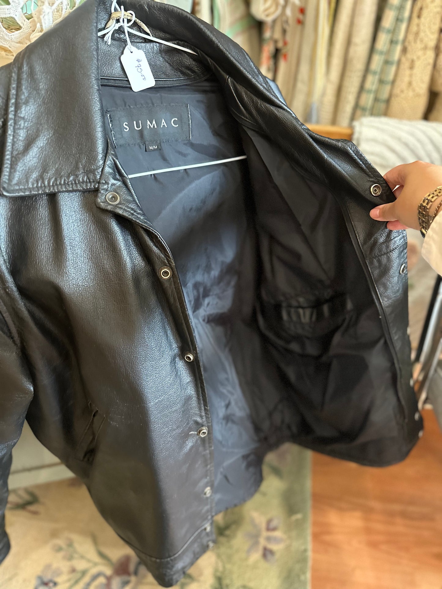 SUMAC medium leather jacket with patches - Iron Workers