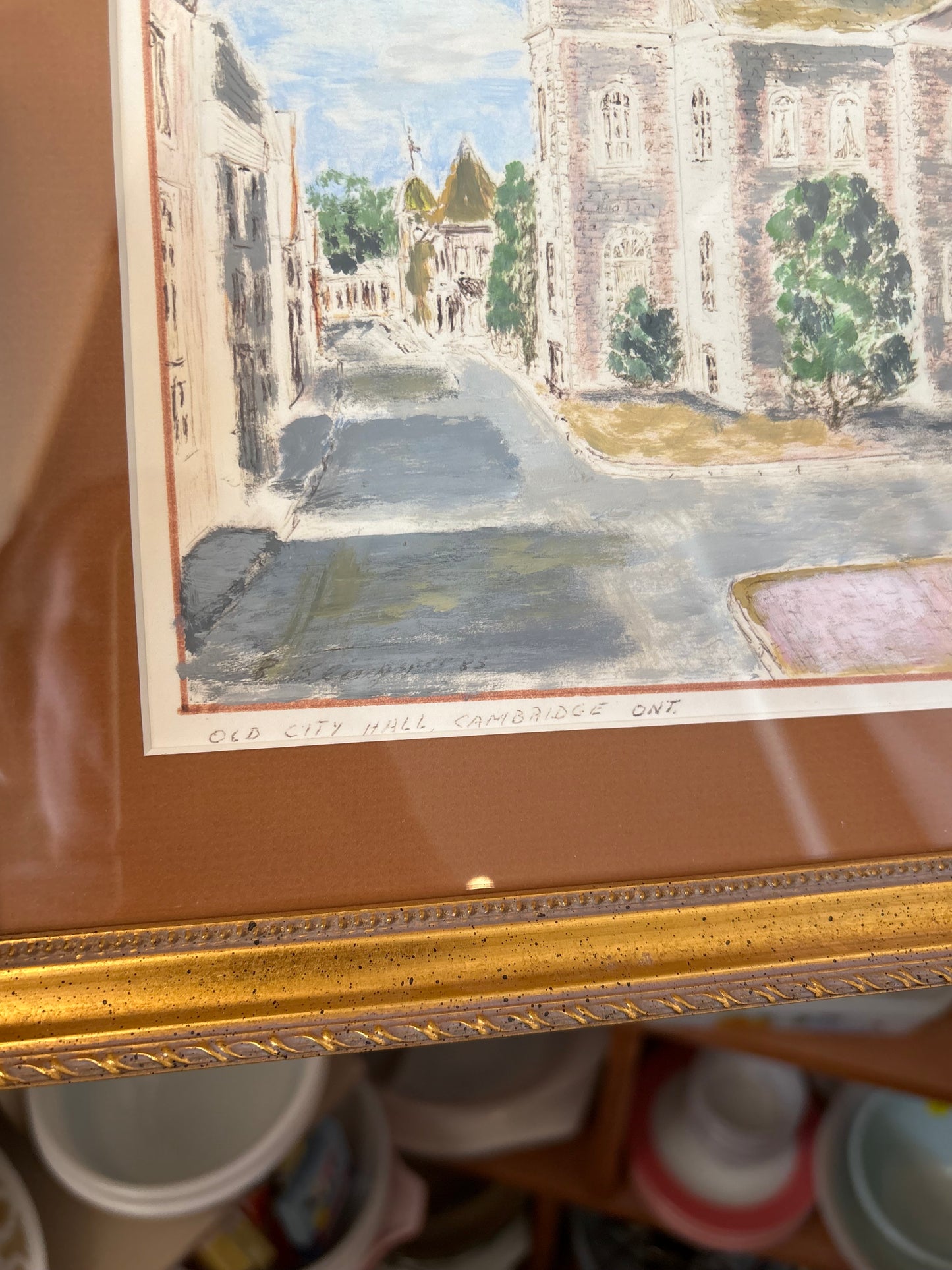 Old City Hall Cambridge framed painting