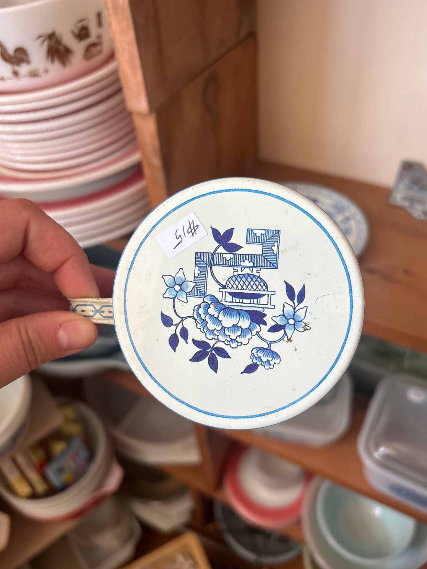 Dana Kubick Tin Cup & Saucer - created by Elite Gift Boxes 1997