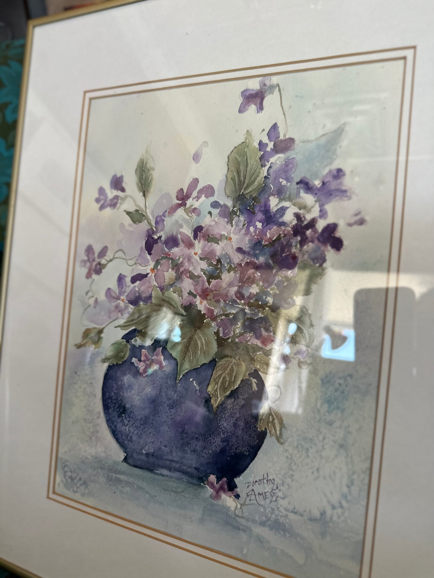 Signed & framed Dorothy Amey floral painting