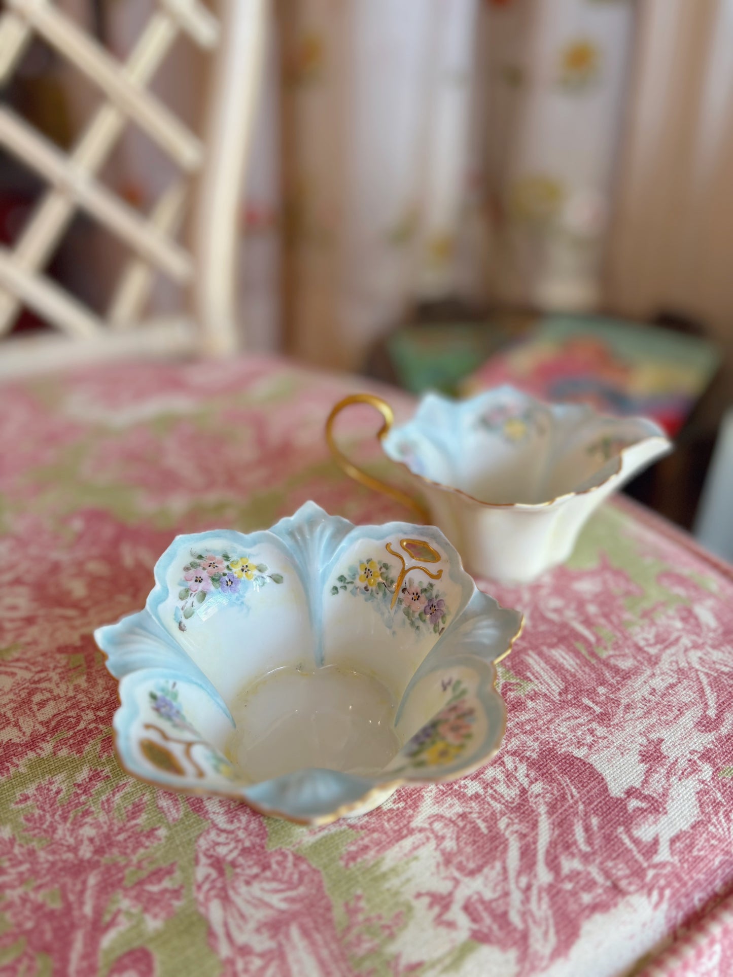 Floral Cream & Sugar Set