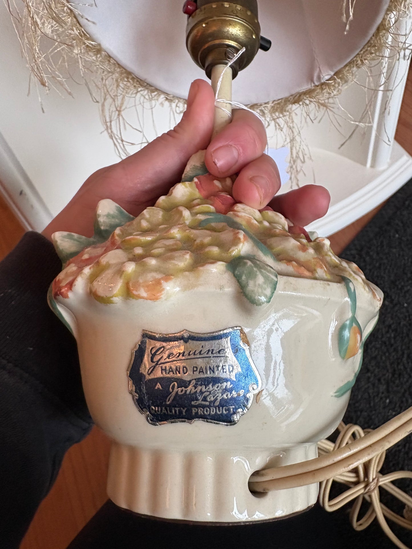 1950s Hand Painted Johnson Lazare Lamp