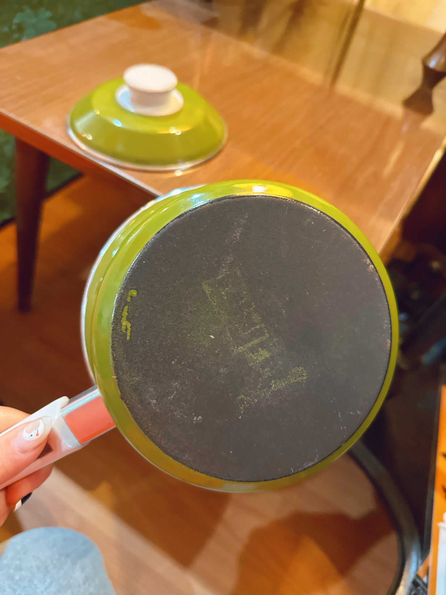 Retro floral patterned sauce pan