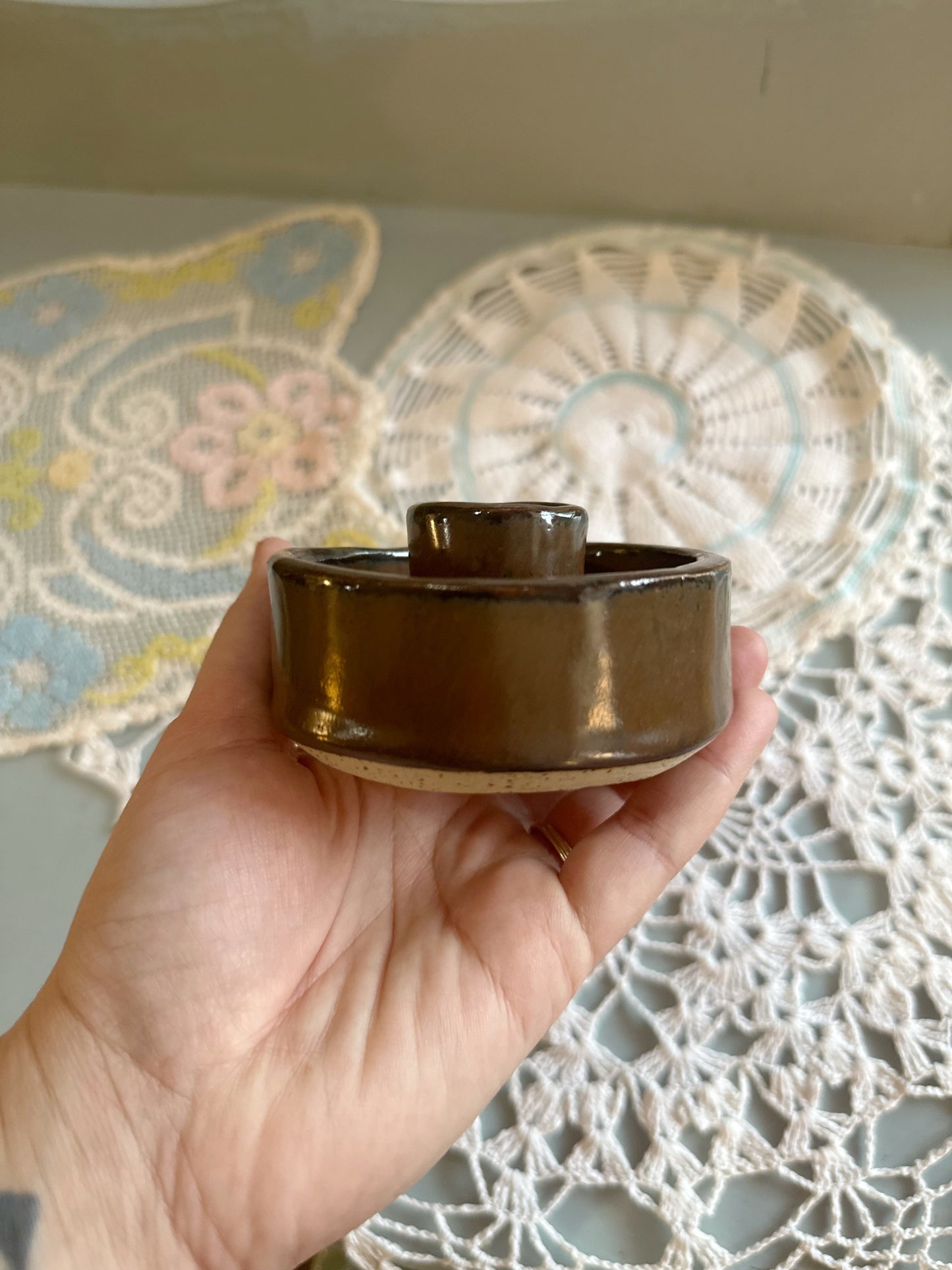 Artisan pottery - tapered candle holder