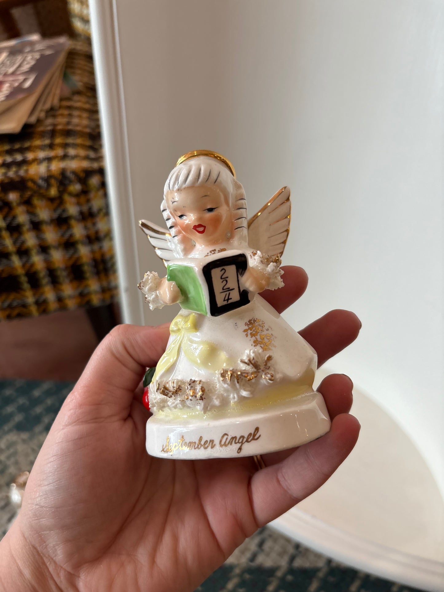 Napco Giftcraft September Birthday Girl Angel - made in Japan
