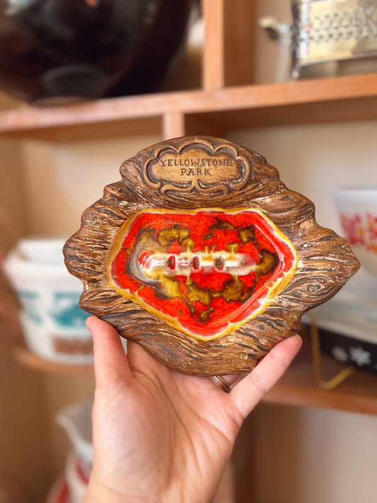 Yellowstone Park Treasure Craft Ashtray Souvenir