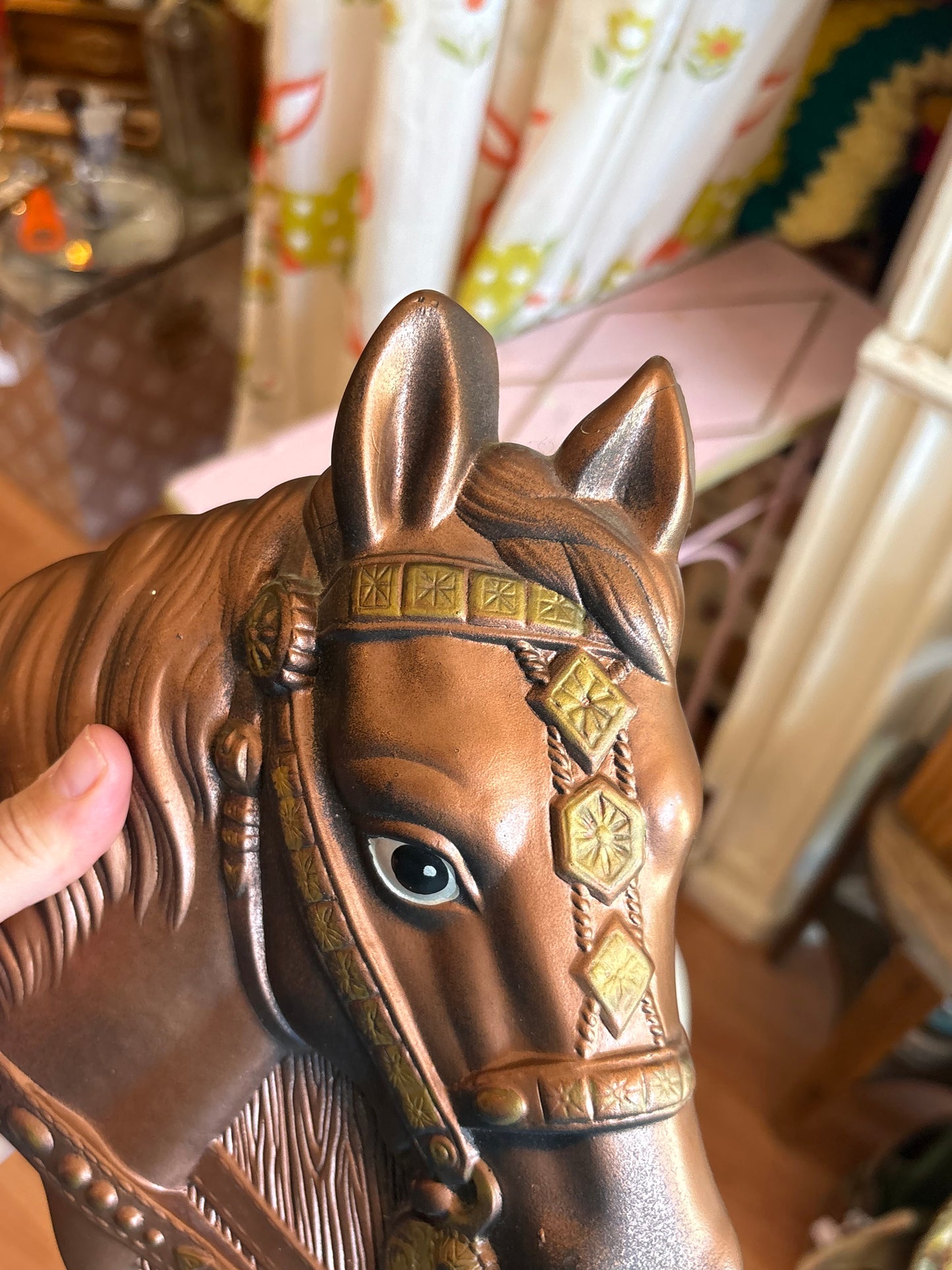 Pair of wall Hanging Chalkware Horse Busts