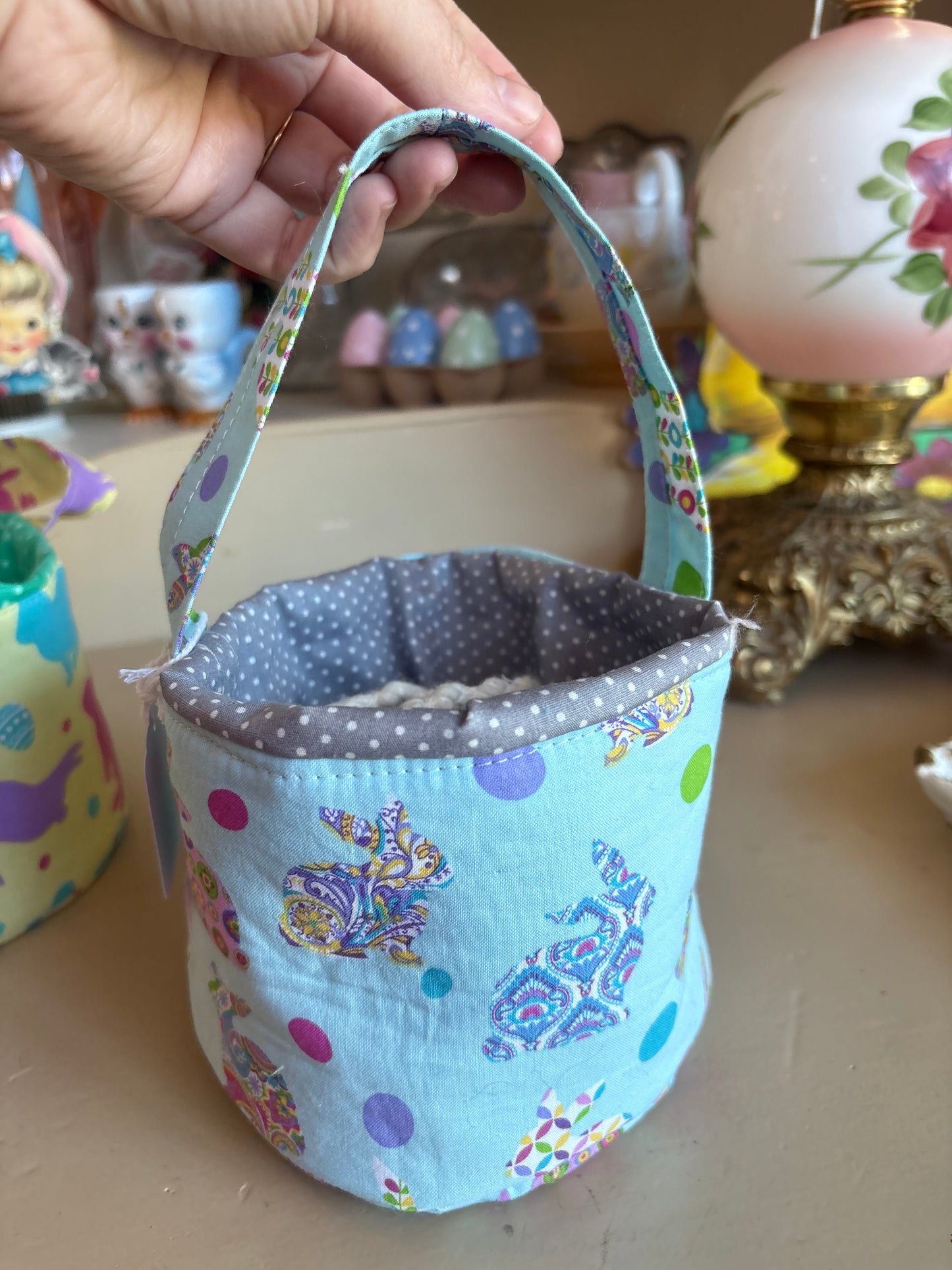 Blue Bunny Easter Basket Handmade by Nana