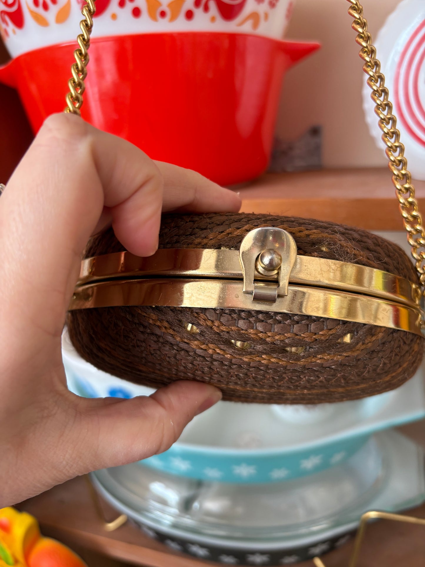 Woven Chain Crossbody Purse