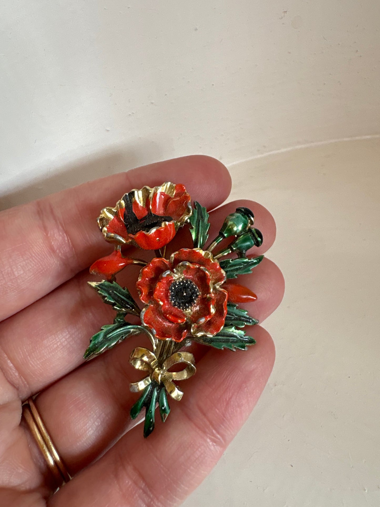 Brooch #23 - orange flowers