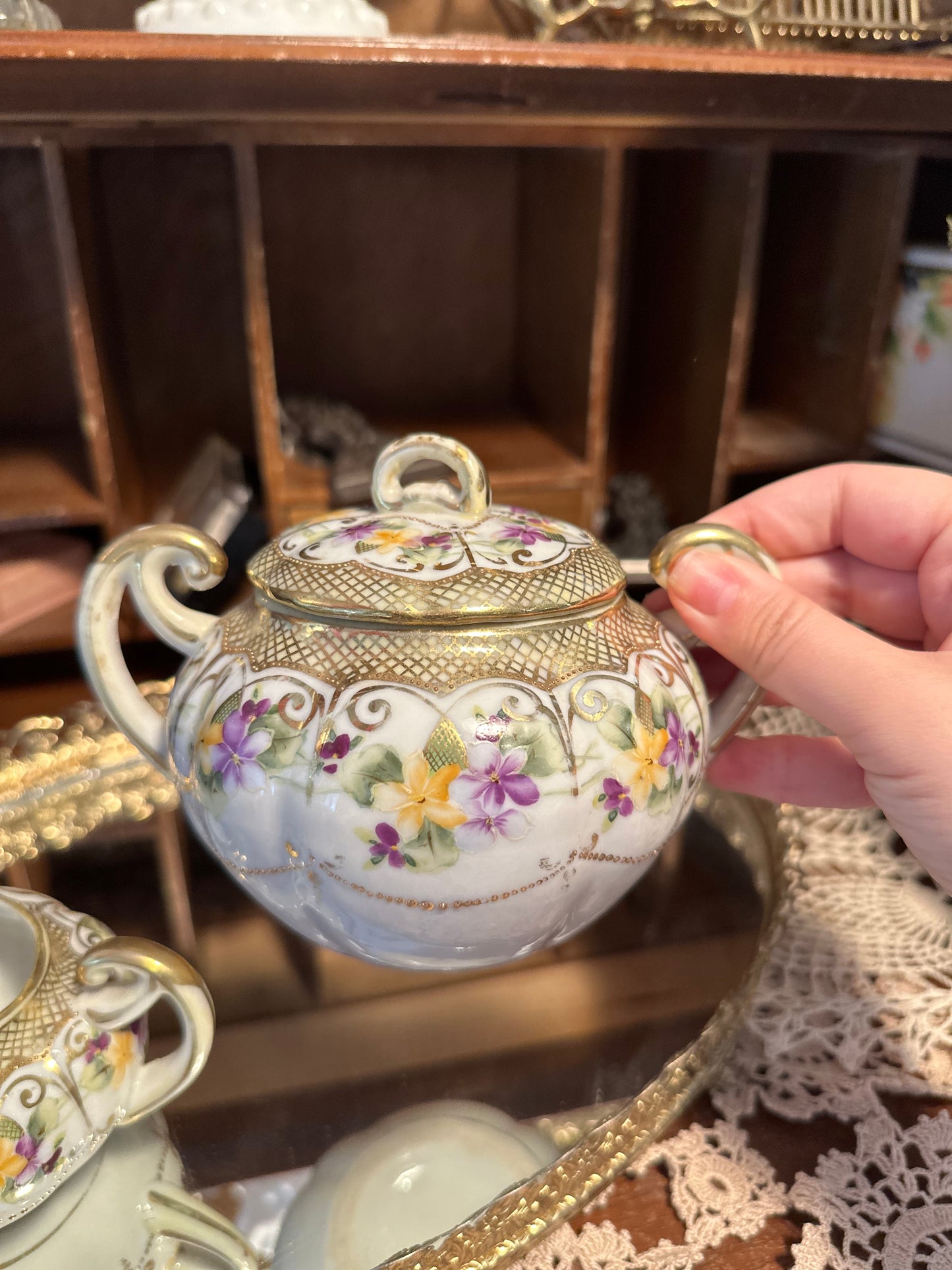 Hand painted bone China teacup & saucer set