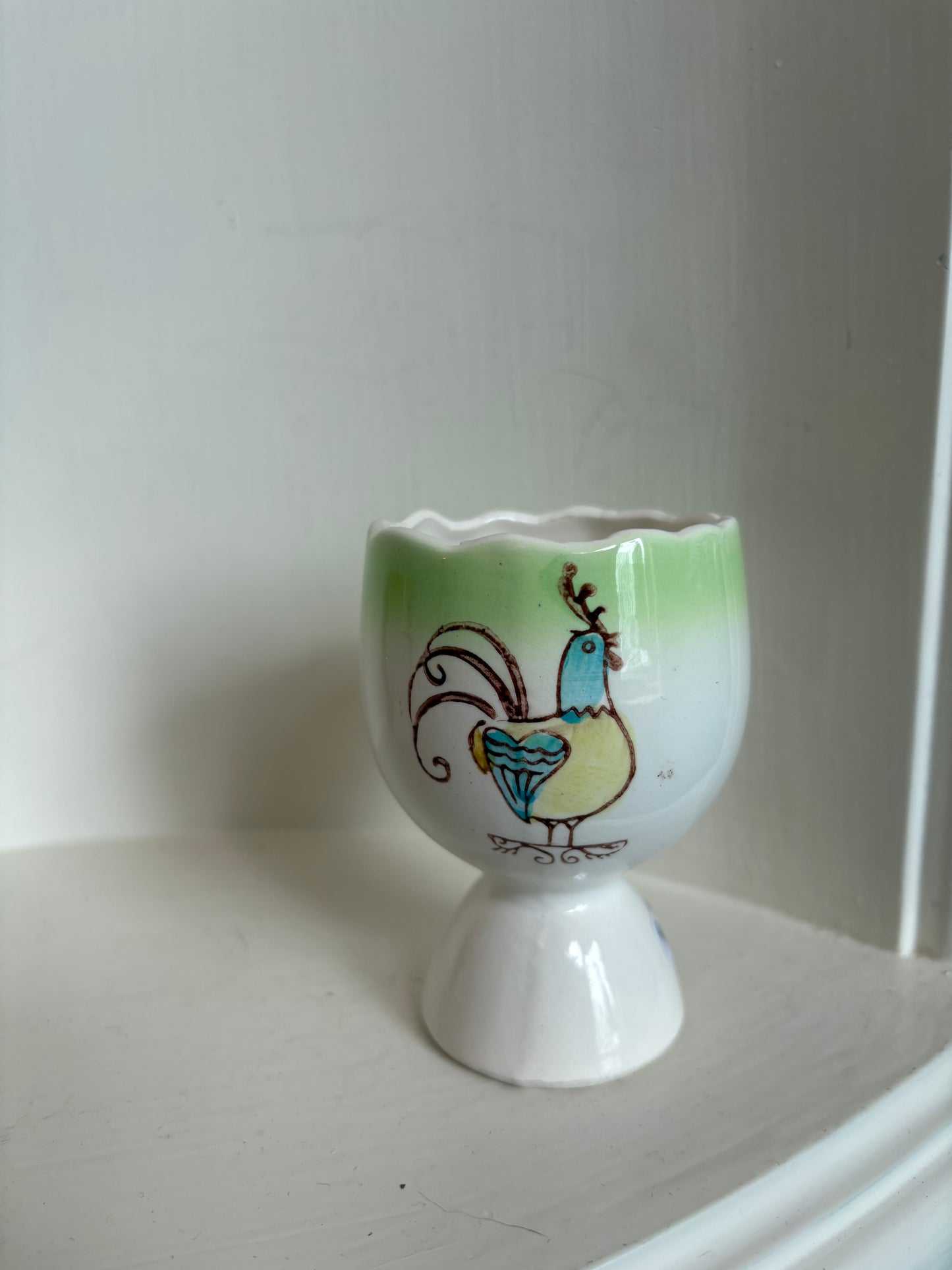 Rooster Egg Cups - marked Japan