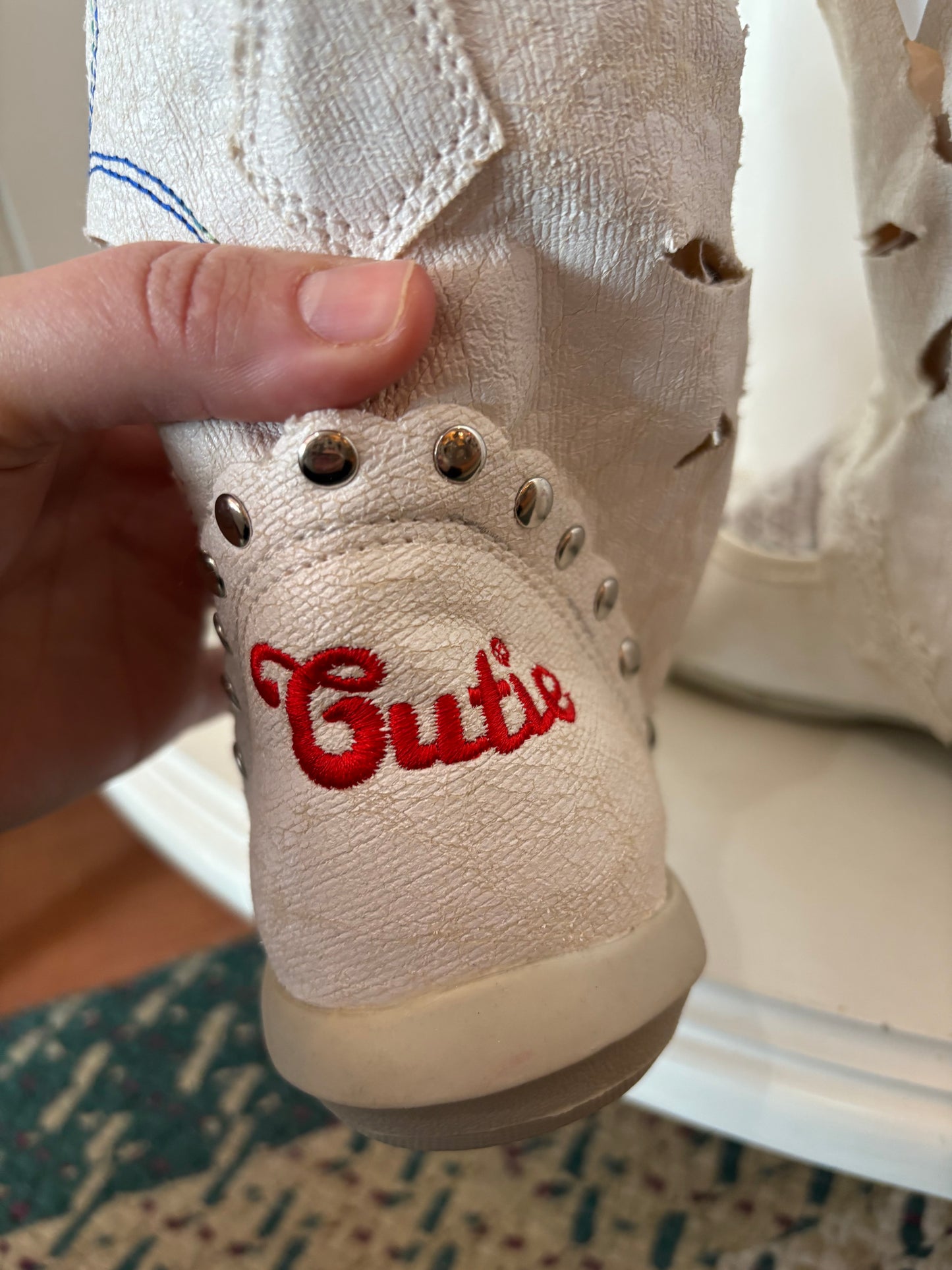 Cuties Cowgirl boots with bird detail size 4 1/2