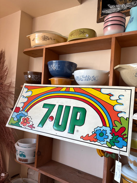 1972 Canada Barker Tin 7 UP sign