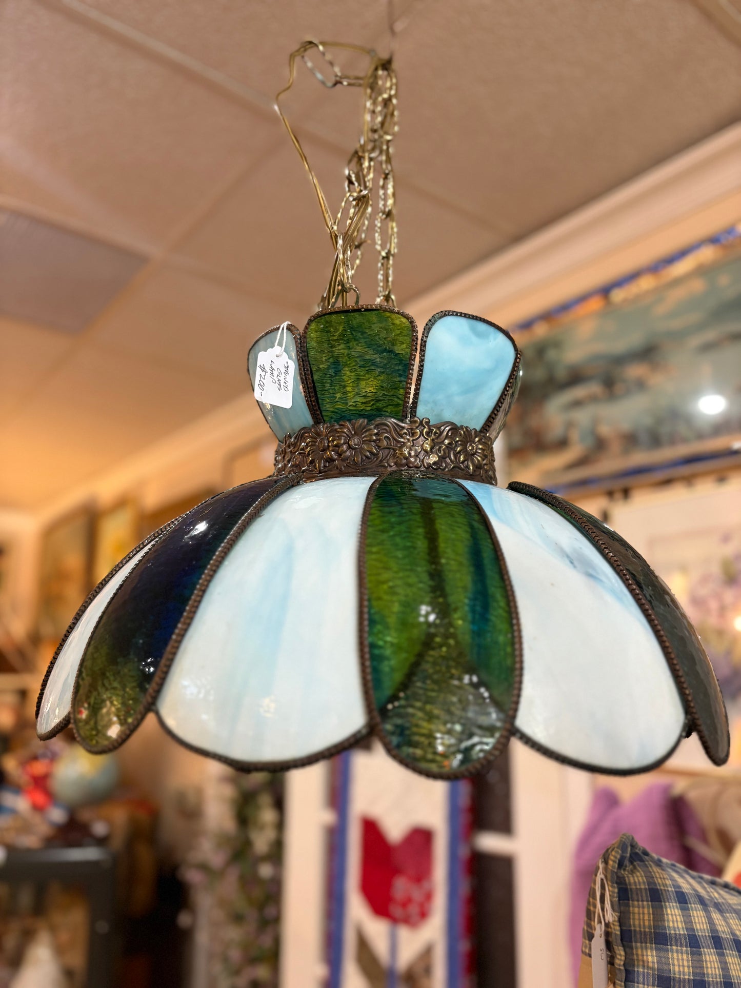 Stained Glass Lamp - Blue & Green