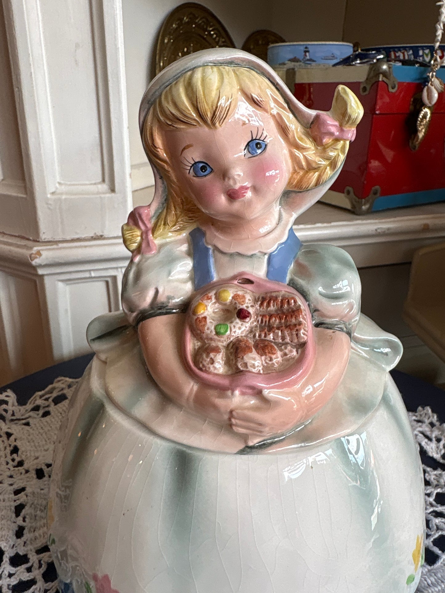 Lefton 1950s Dutch Girl Cookie Jar - made in Japan