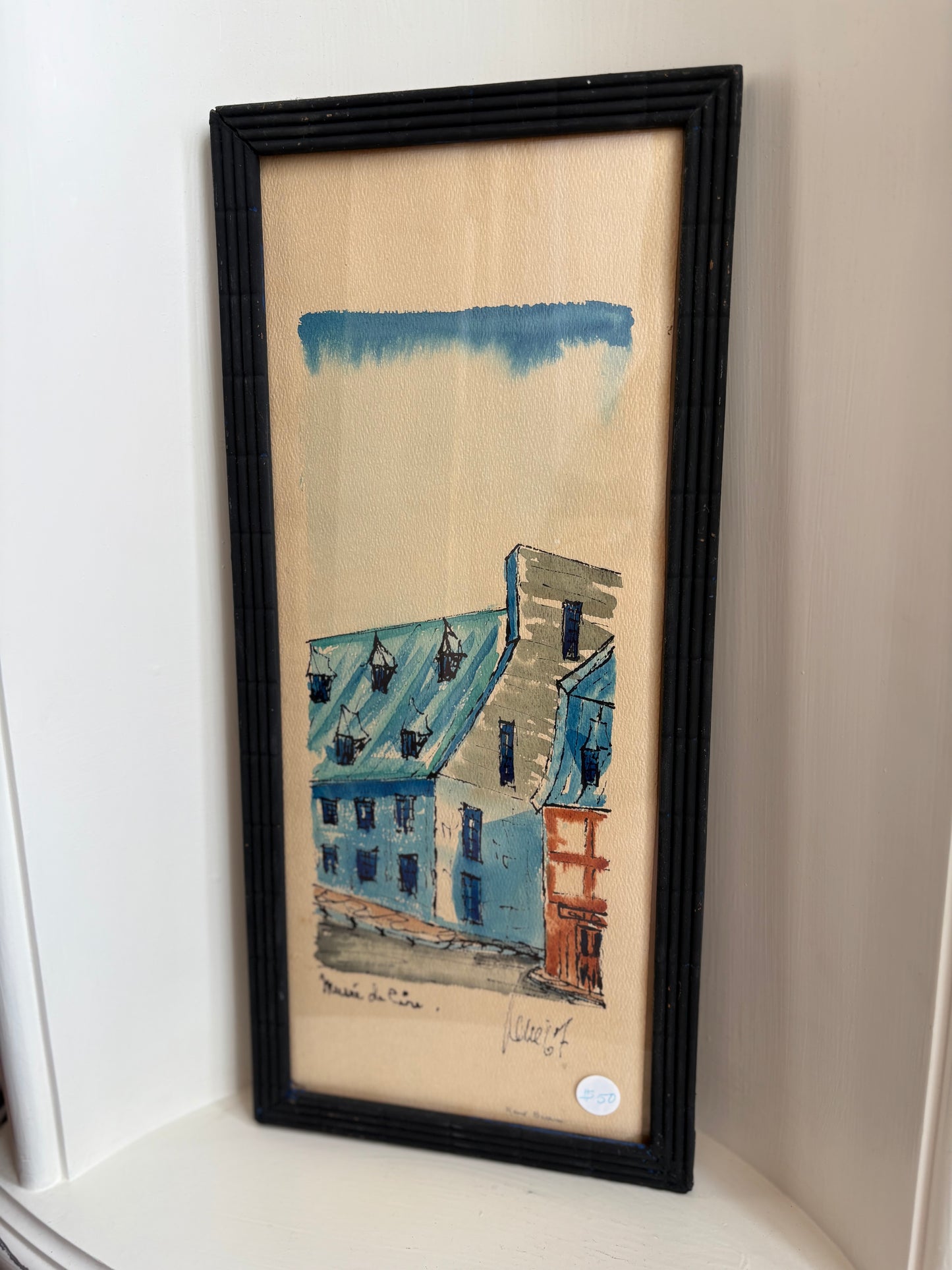 Pair of original paintings, Quebec Porte St. Louis,  Musee de Cire - signed, Galerie Rene Blouin