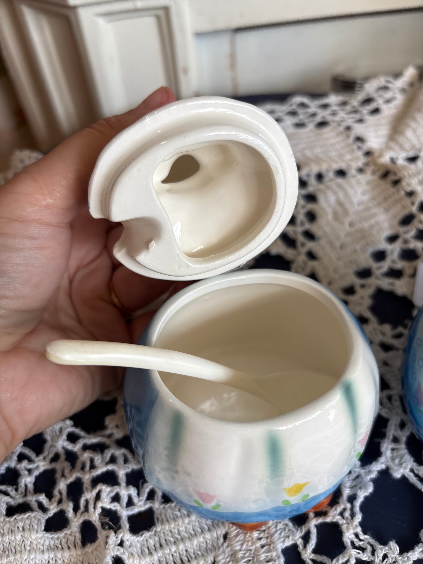 Lefton 1950s Dutch Girl Cream & Sugar Set - made in Japan