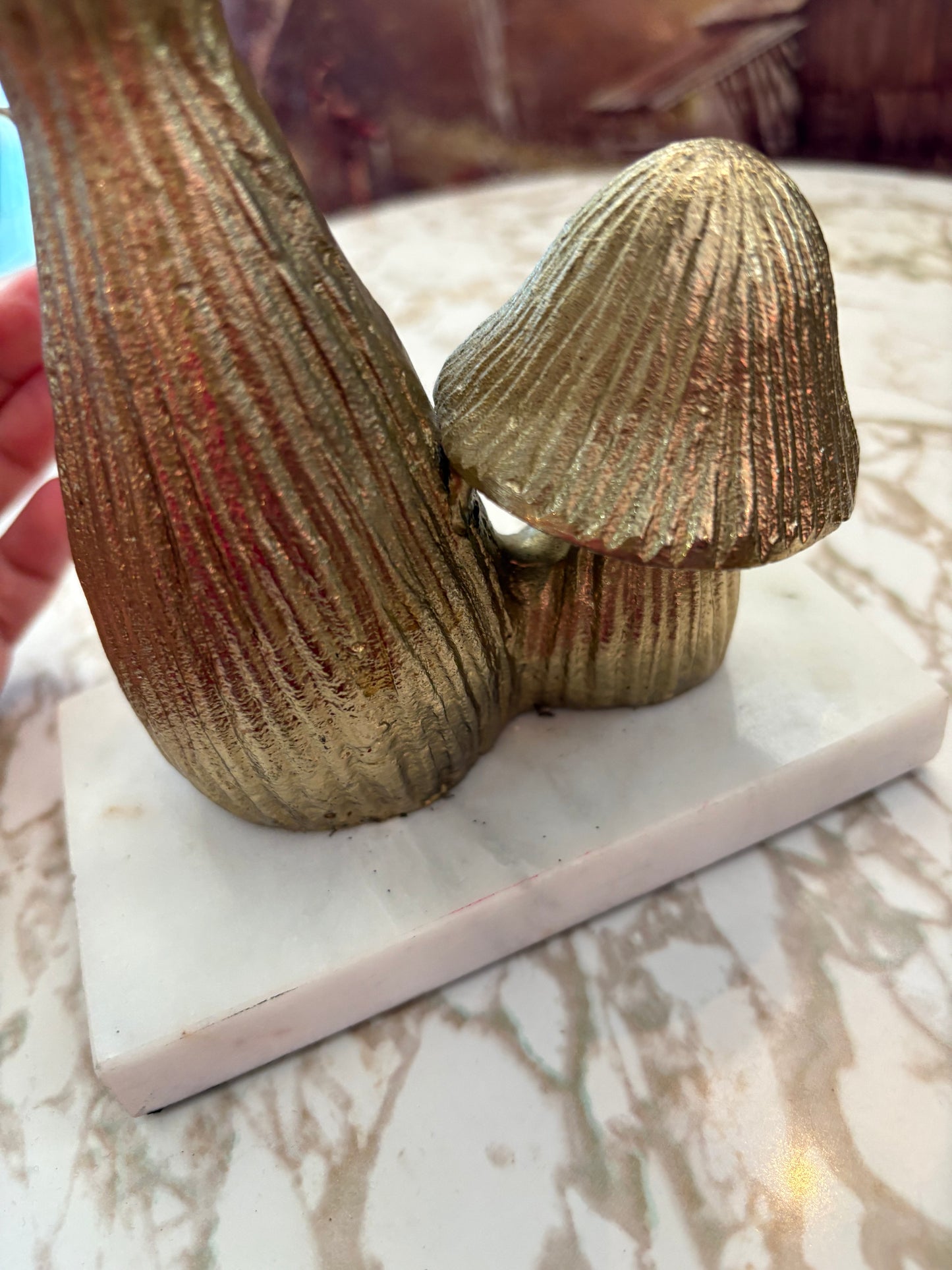 Cast Iron Mushrooms on marble base