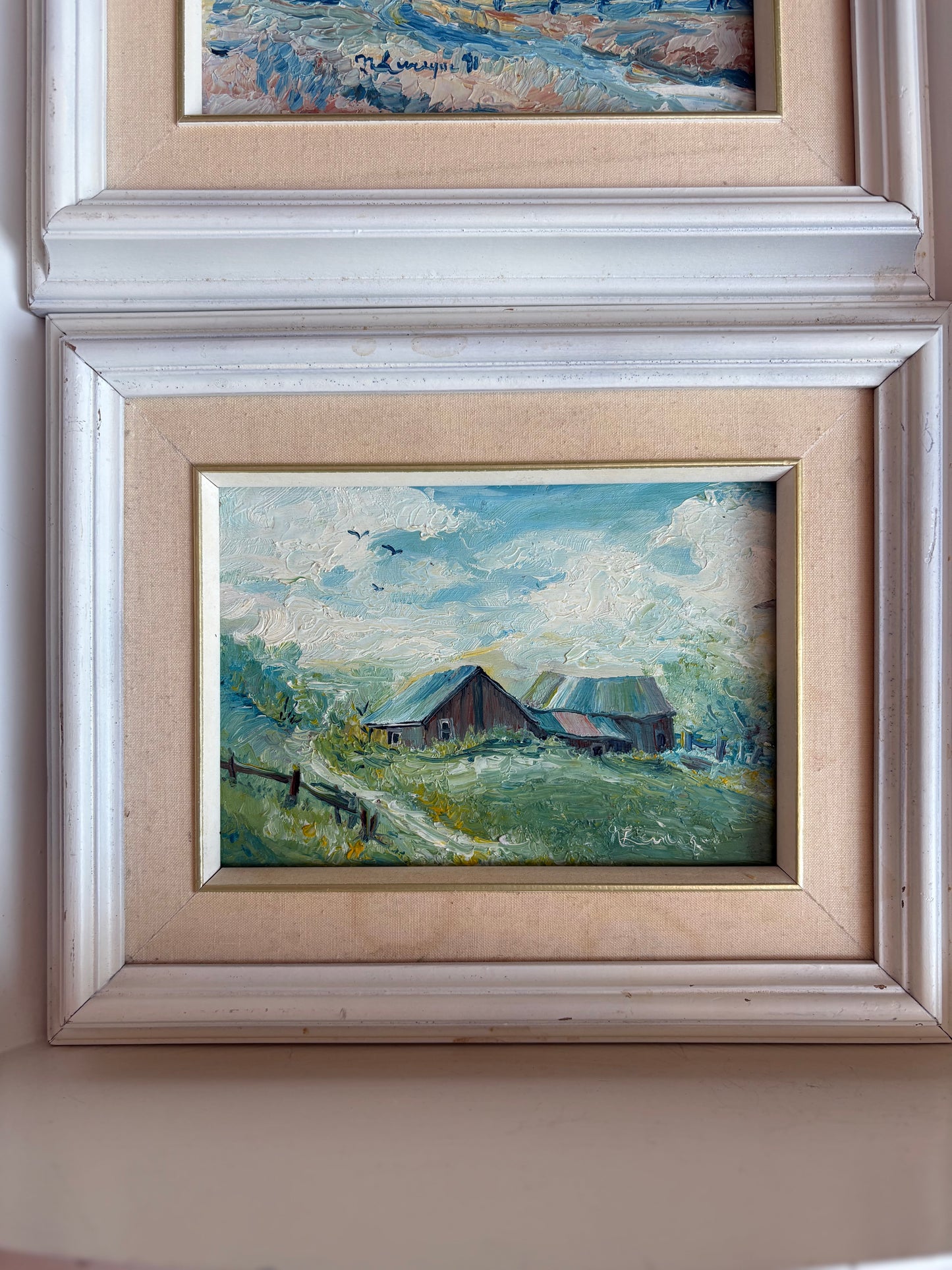 Set of framed & signed oil  paintings