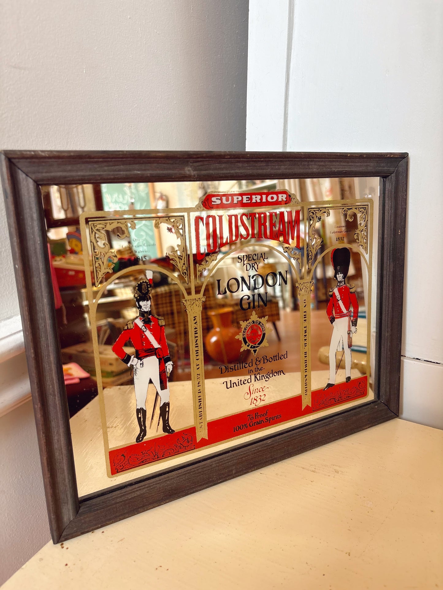 Superior Coldstream Special Dry London Gin Bar Mirror