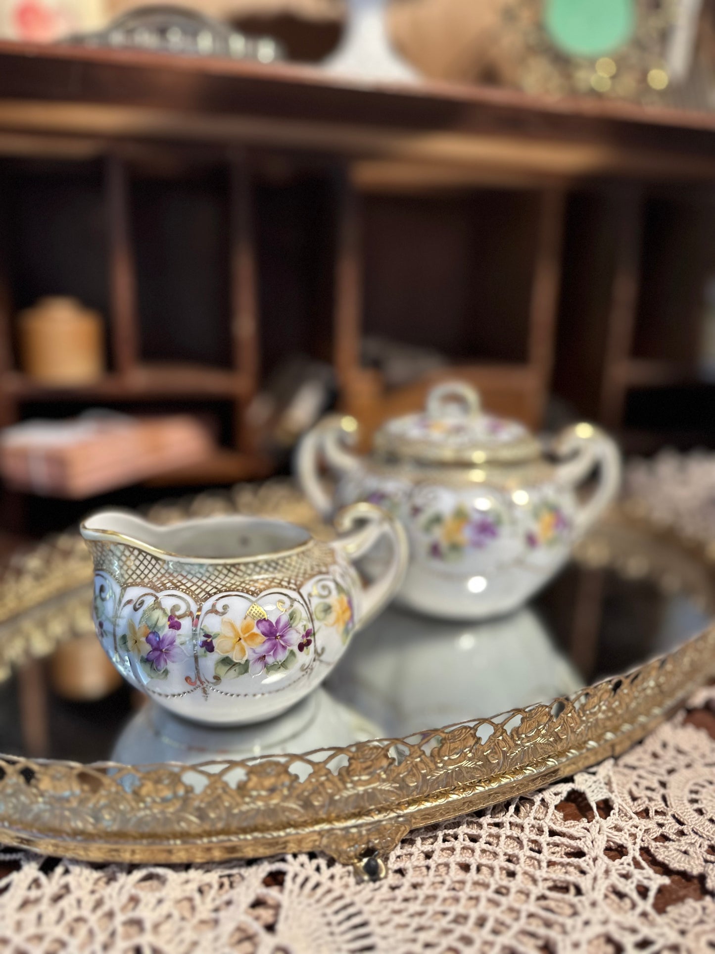 Hand painted bone China teacup & saucer set