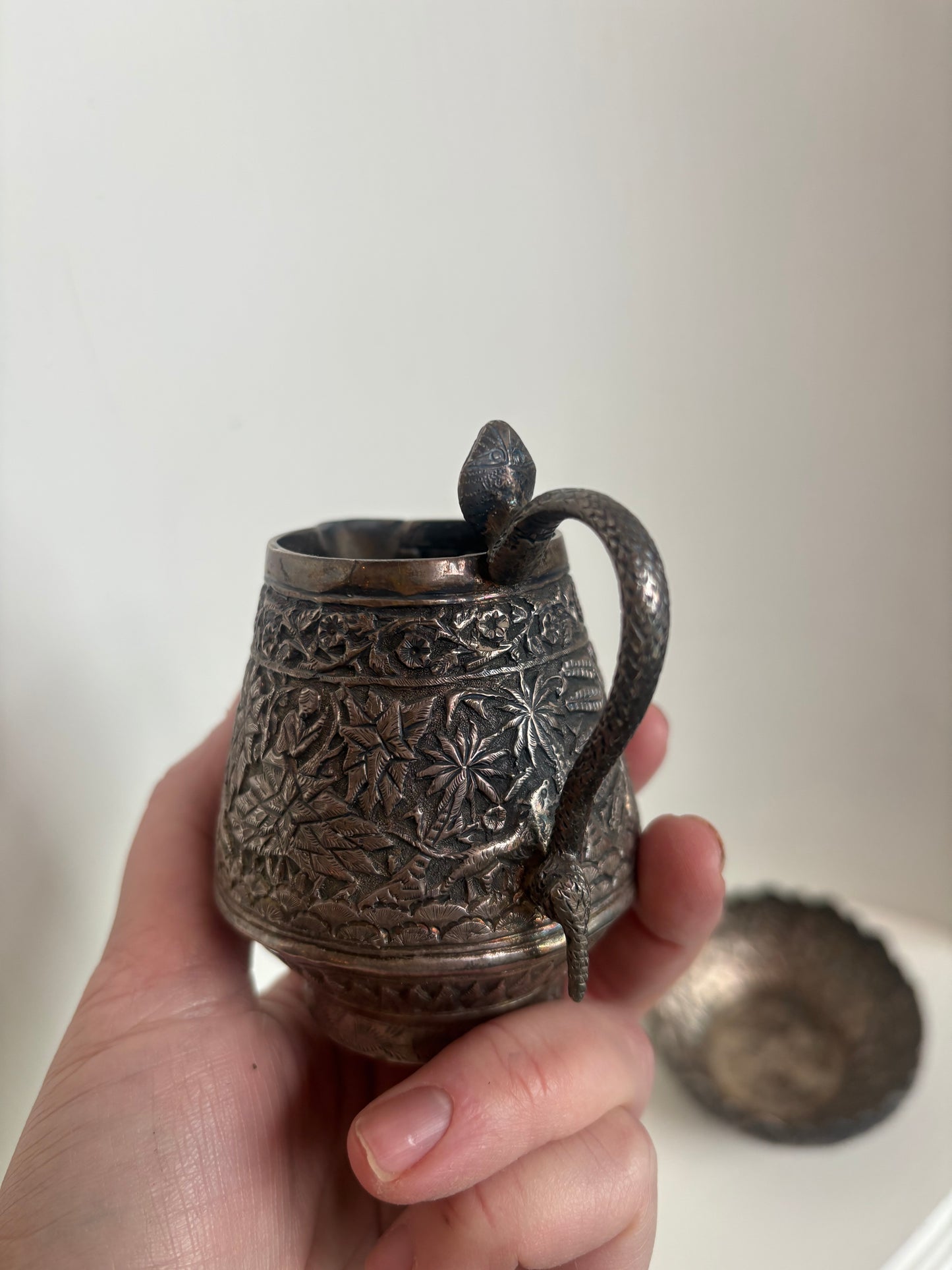 Antique Persian Silver Pitcher and bowl .925 - 19th century