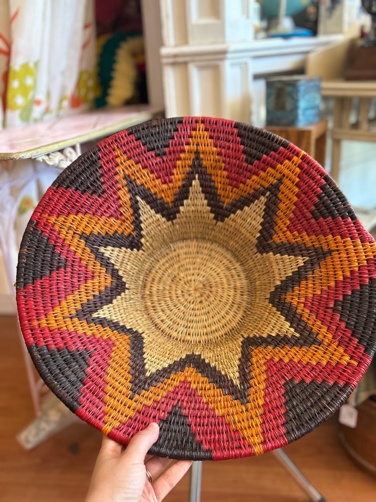 Colourful woven basket