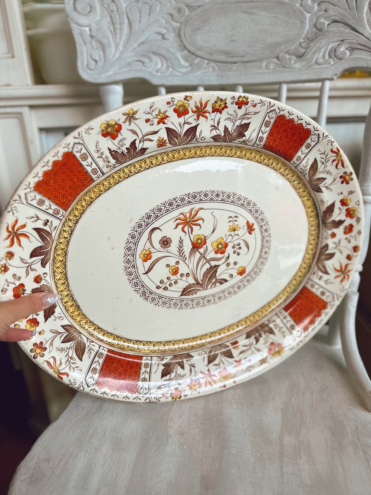 Mid 1800s Sampson & Hancock turkey platter