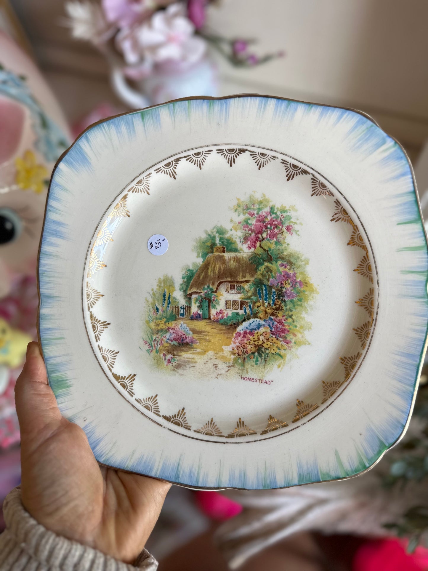 Porcelain Plate H & K Tunstall Homestead Cottage Home & Gardens