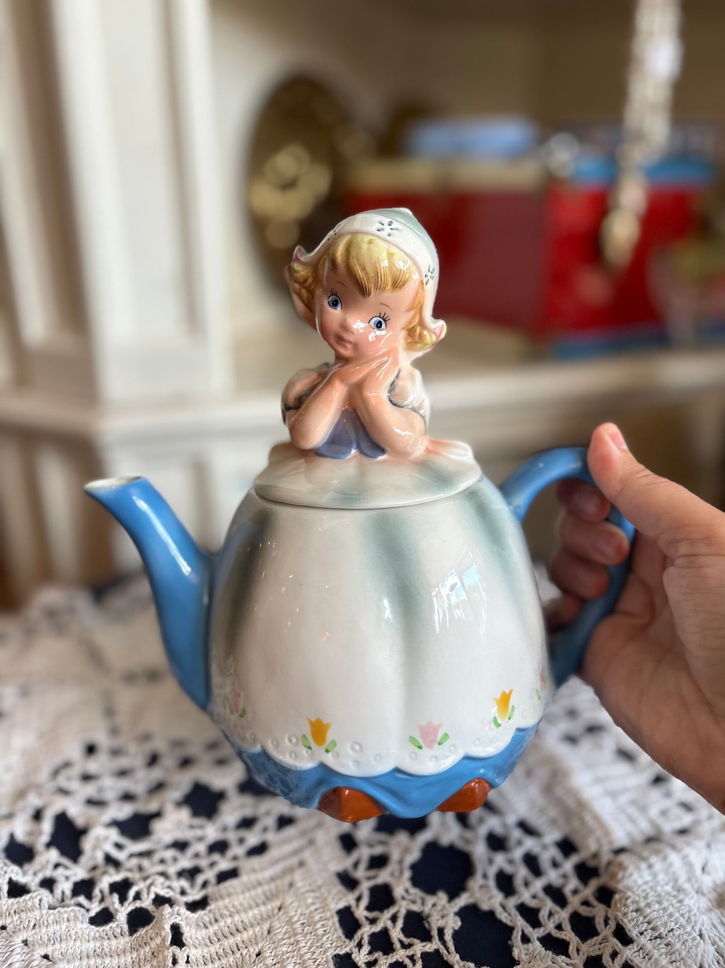 Lefton 1950s Dutch Girl Teapot - made in Japan