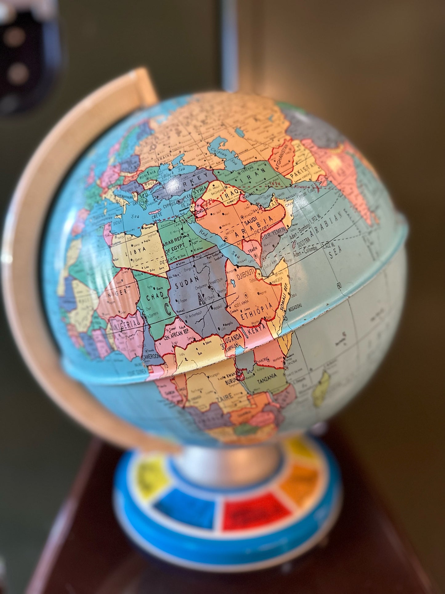 Colourful vintage globe