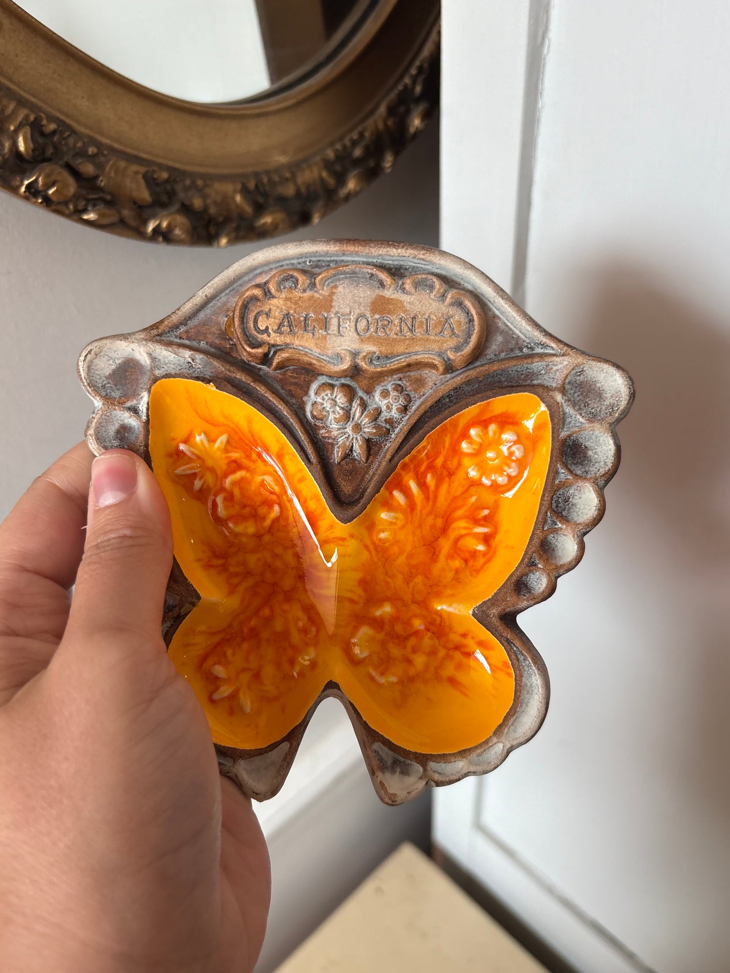 Treasure Craft California Butterfly souvenir tray