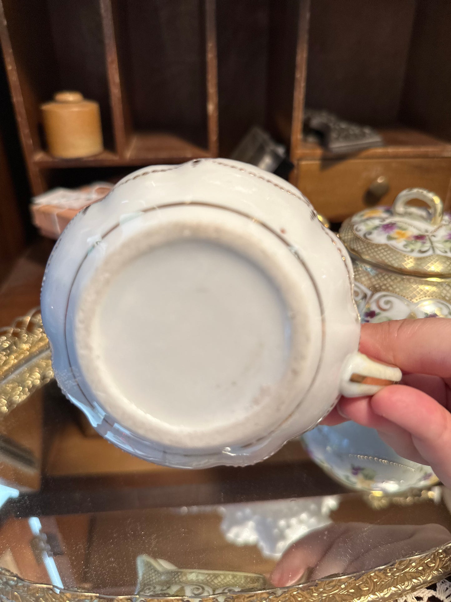 Hand painted bone China teacup & saucer set