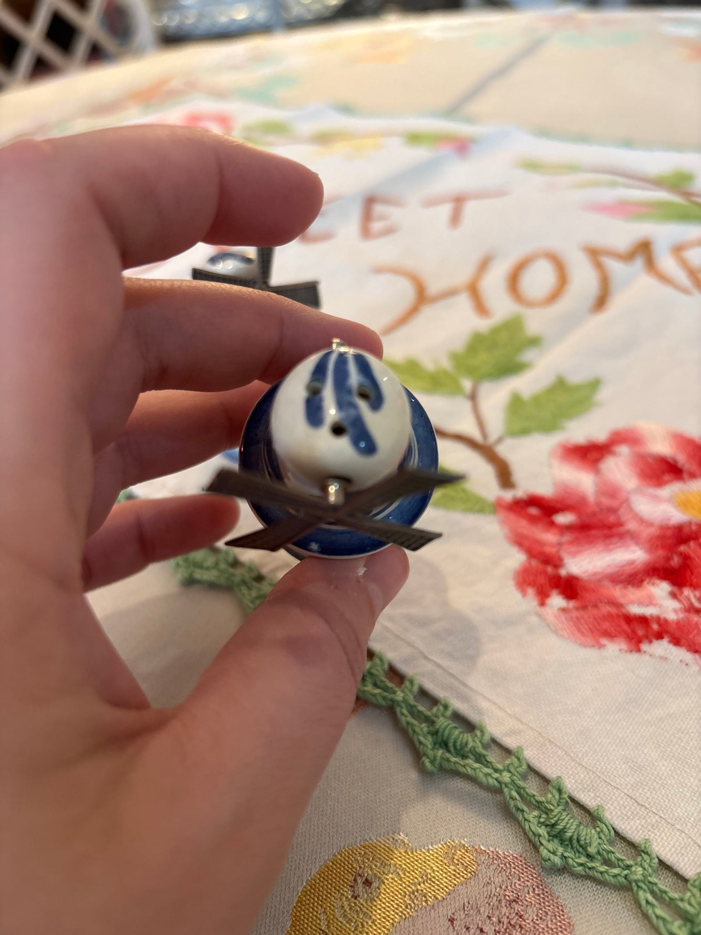 Blue & White Windmill Salt and Pepper Shaker Set