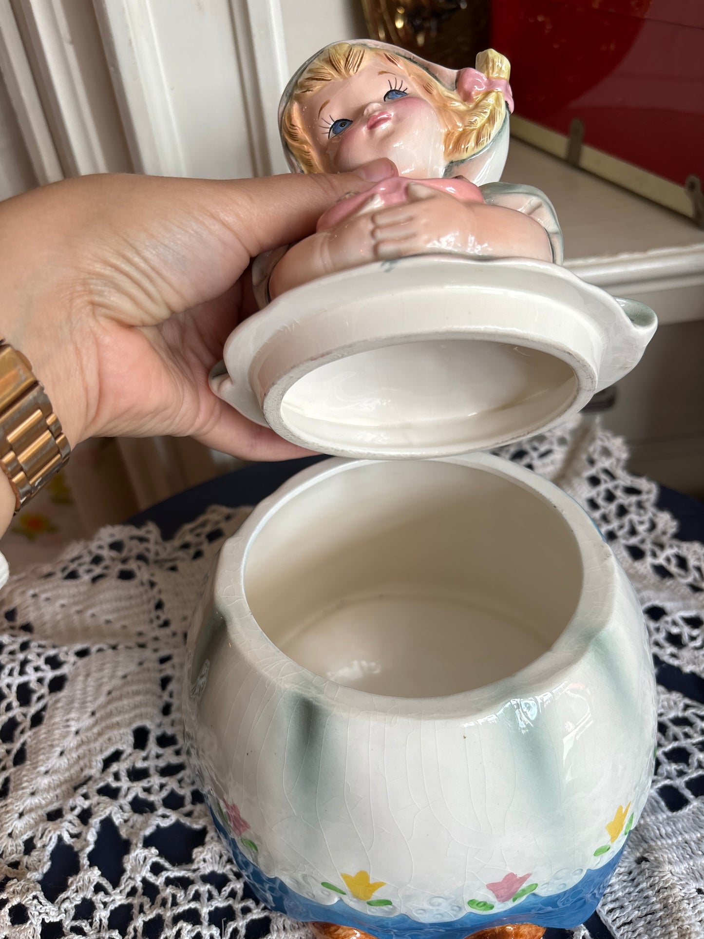 Lefton 1950s Dutch Girl Cookie Jar - made in Japan