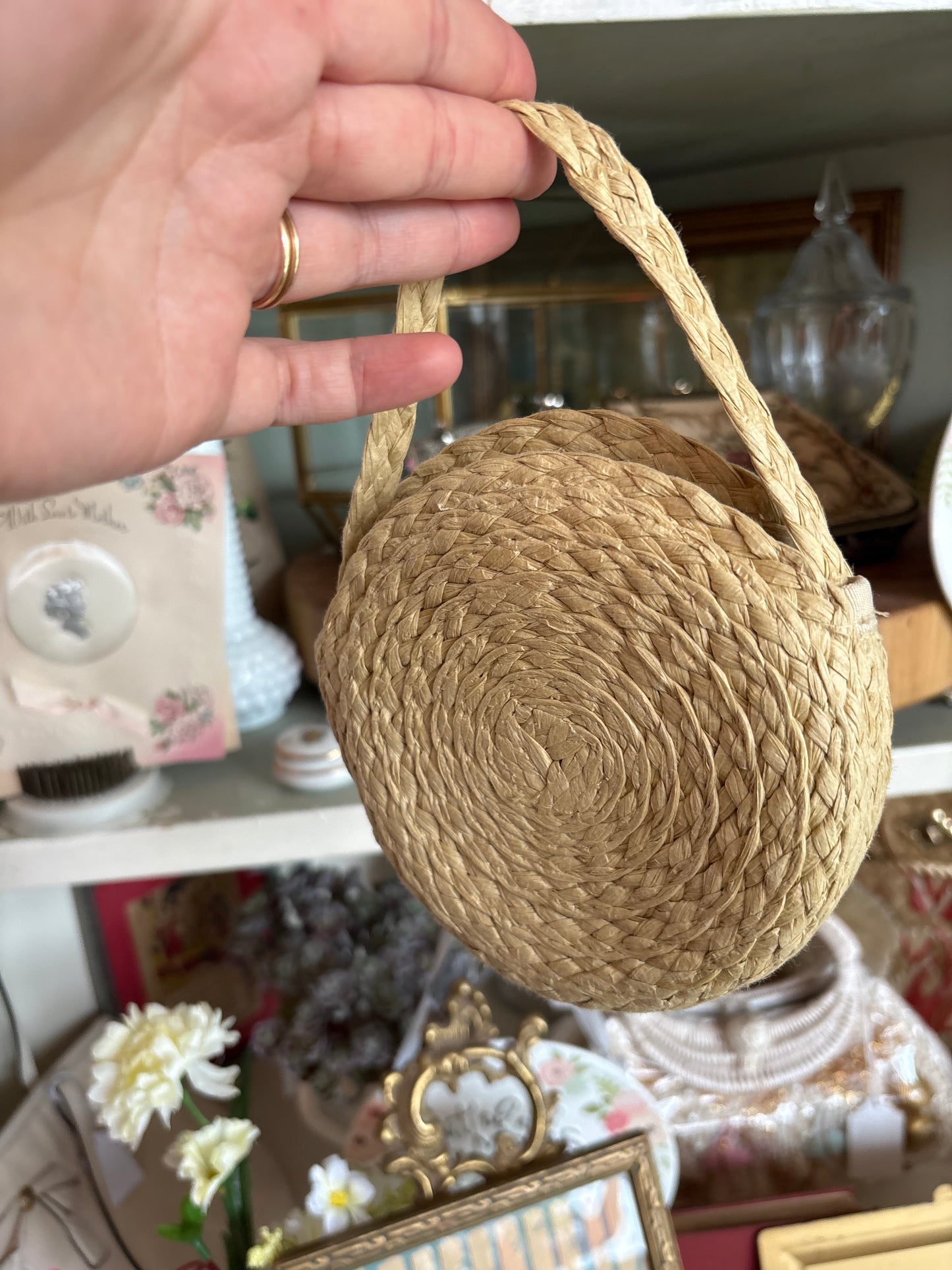 Little Woven Cherry Purse