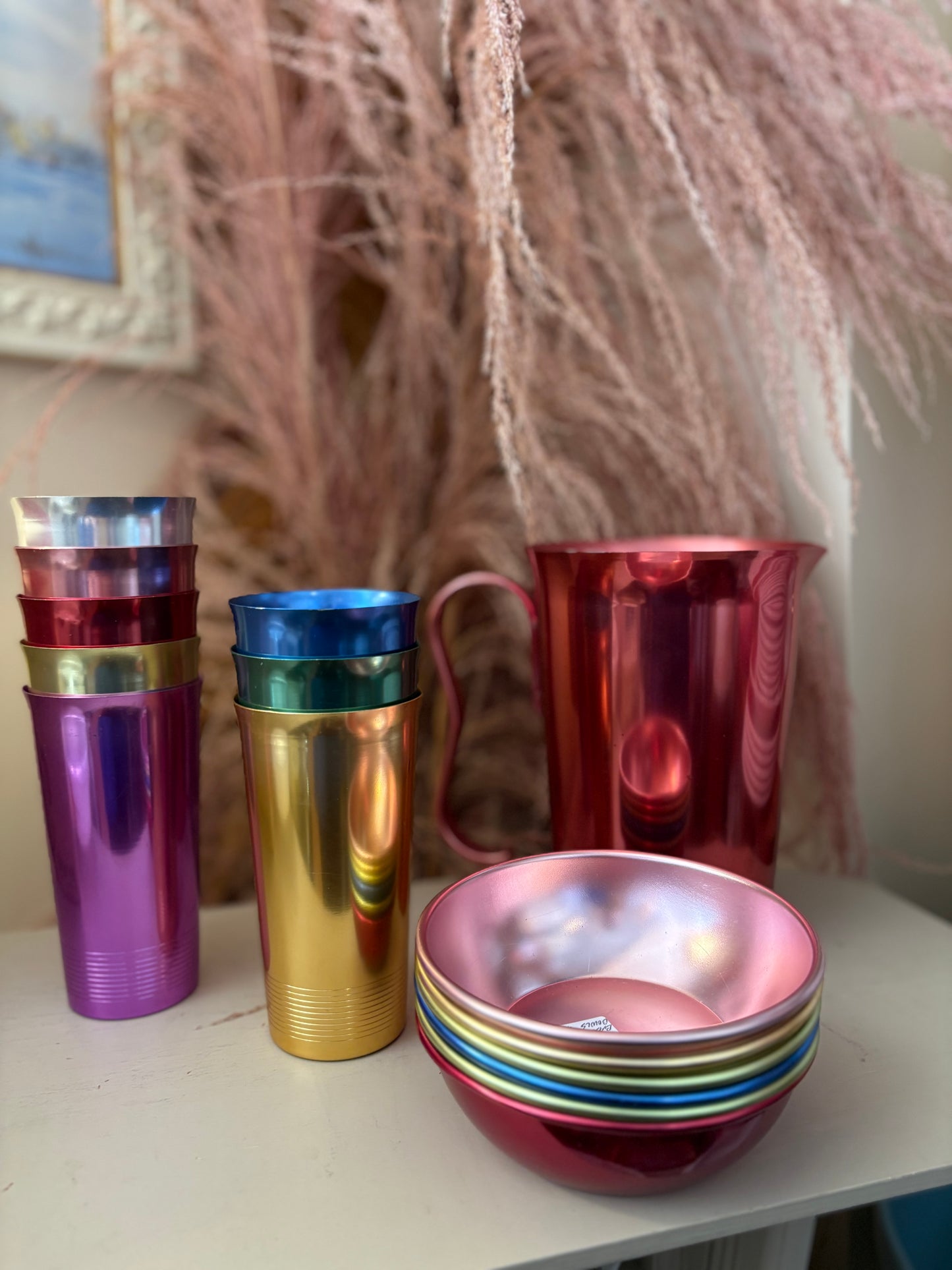 Aluminum Bascal Bowls, West Bend Cups & juice jug