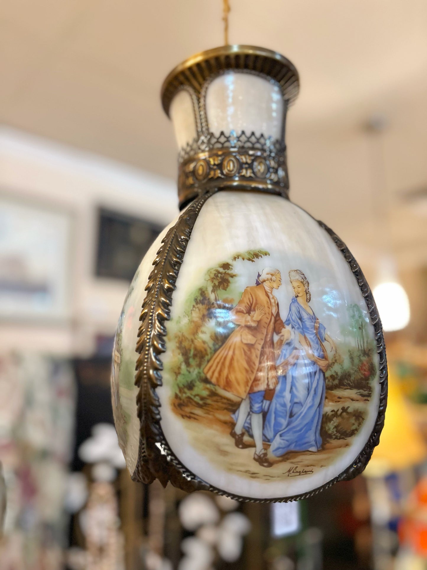 Courier & Ives Swag Lamp #1