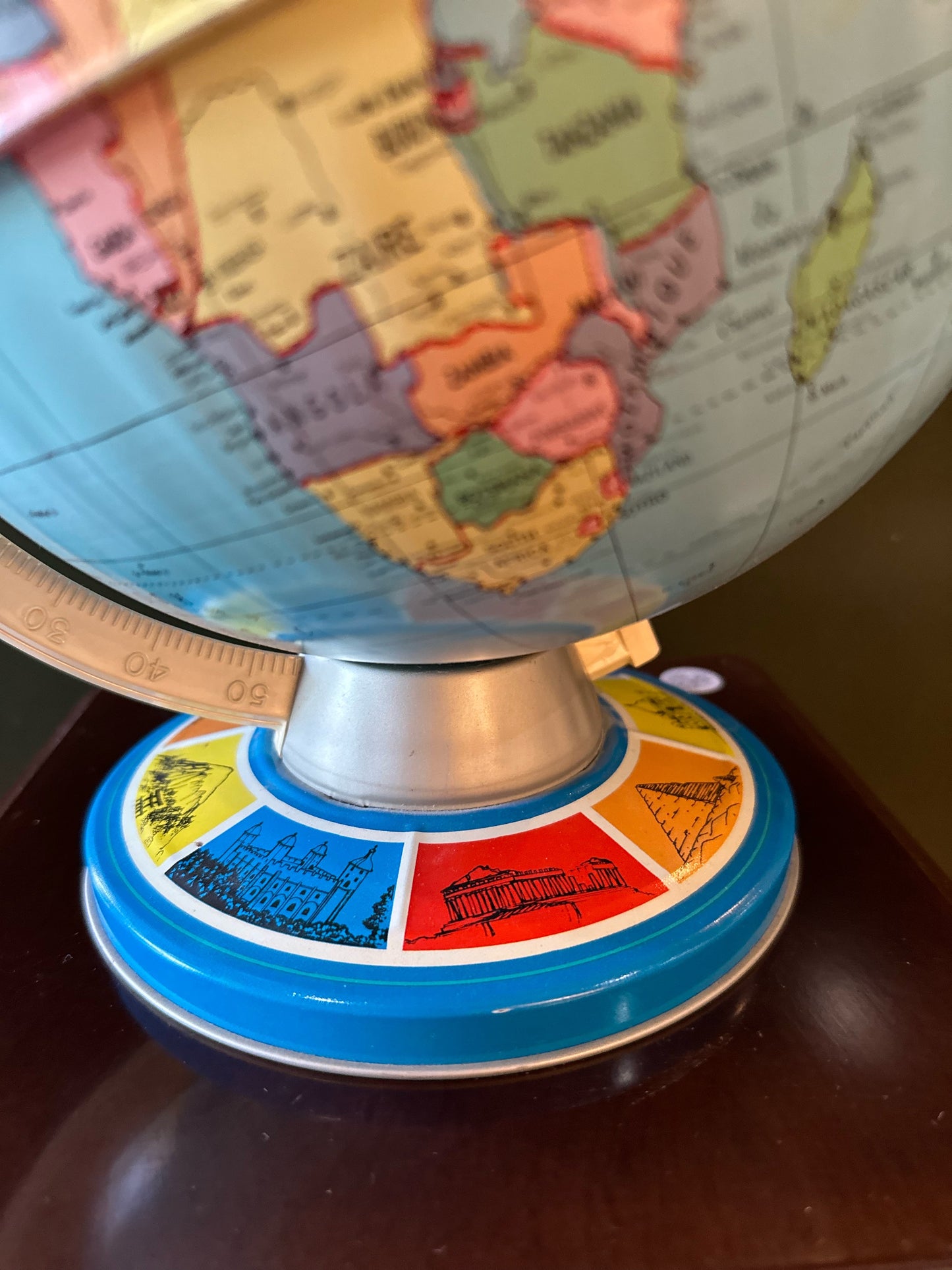 Colourful vintage globe