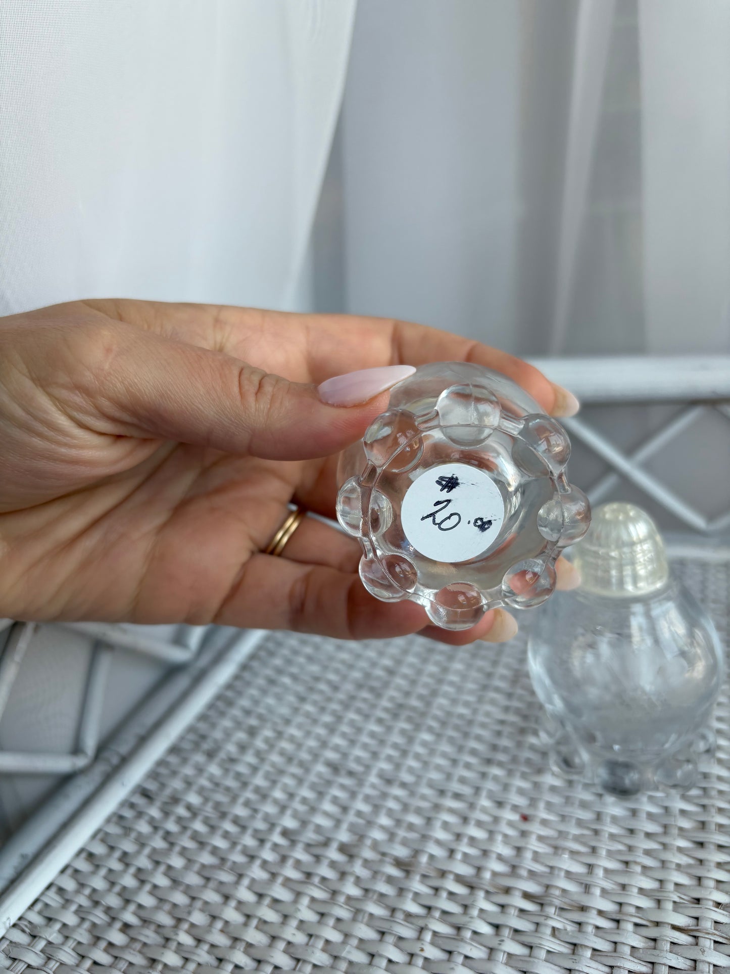Etched Glass Salt & Pepper Shakers