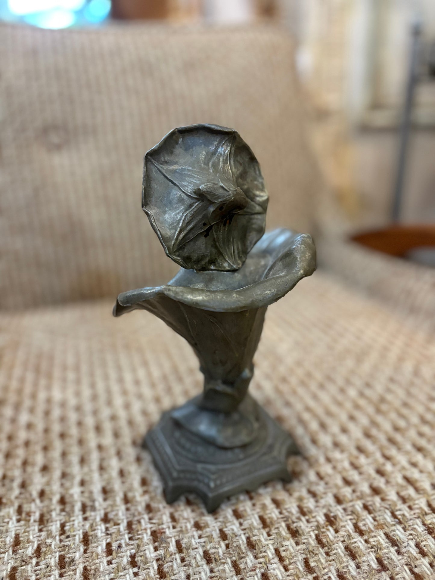 “Femme Fleur” Henri Godet Bronze Heavey Cast (1890s-1910) unsigned