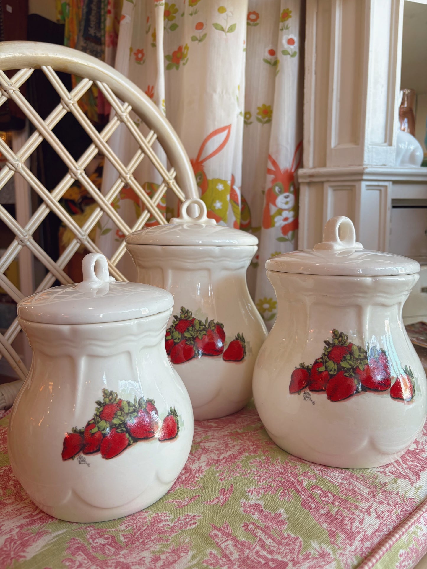 Julia Grainer Strawberry Kitchen Canister Set